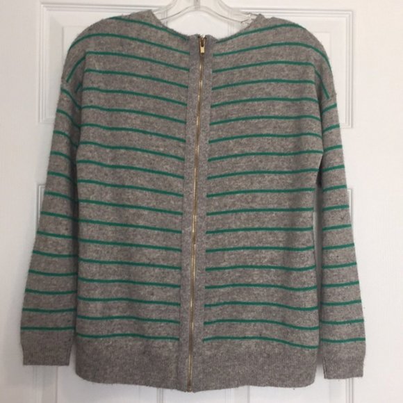 Halogen wool/cashmere striped hi-lo sweater - Picture 2 of 5